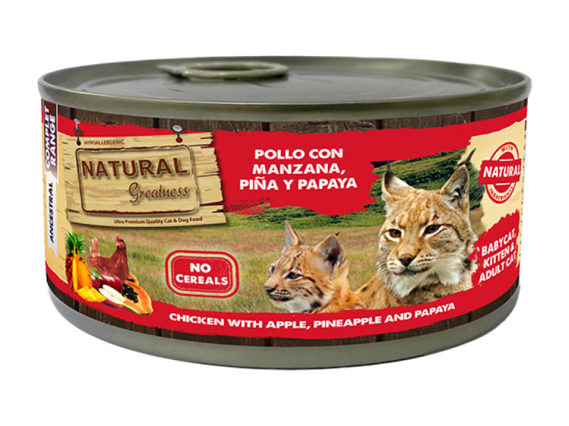 Natural Greatness Wetfood Cat – Frango com Maçã, Ananás & Papaia