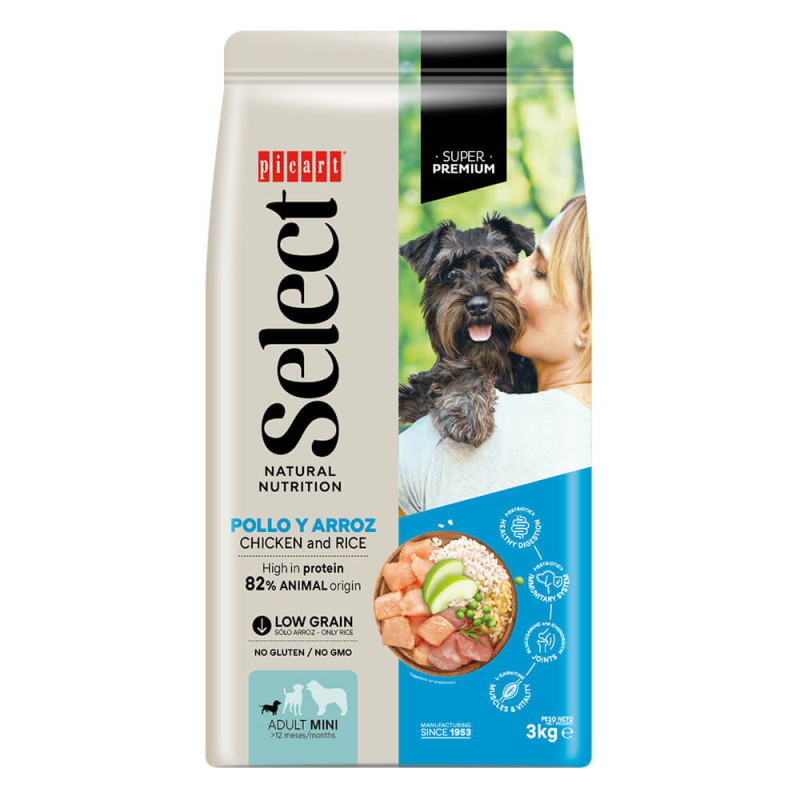Picart Select Mini - Ração seca para cão adulto pequeno - Frango e arroz