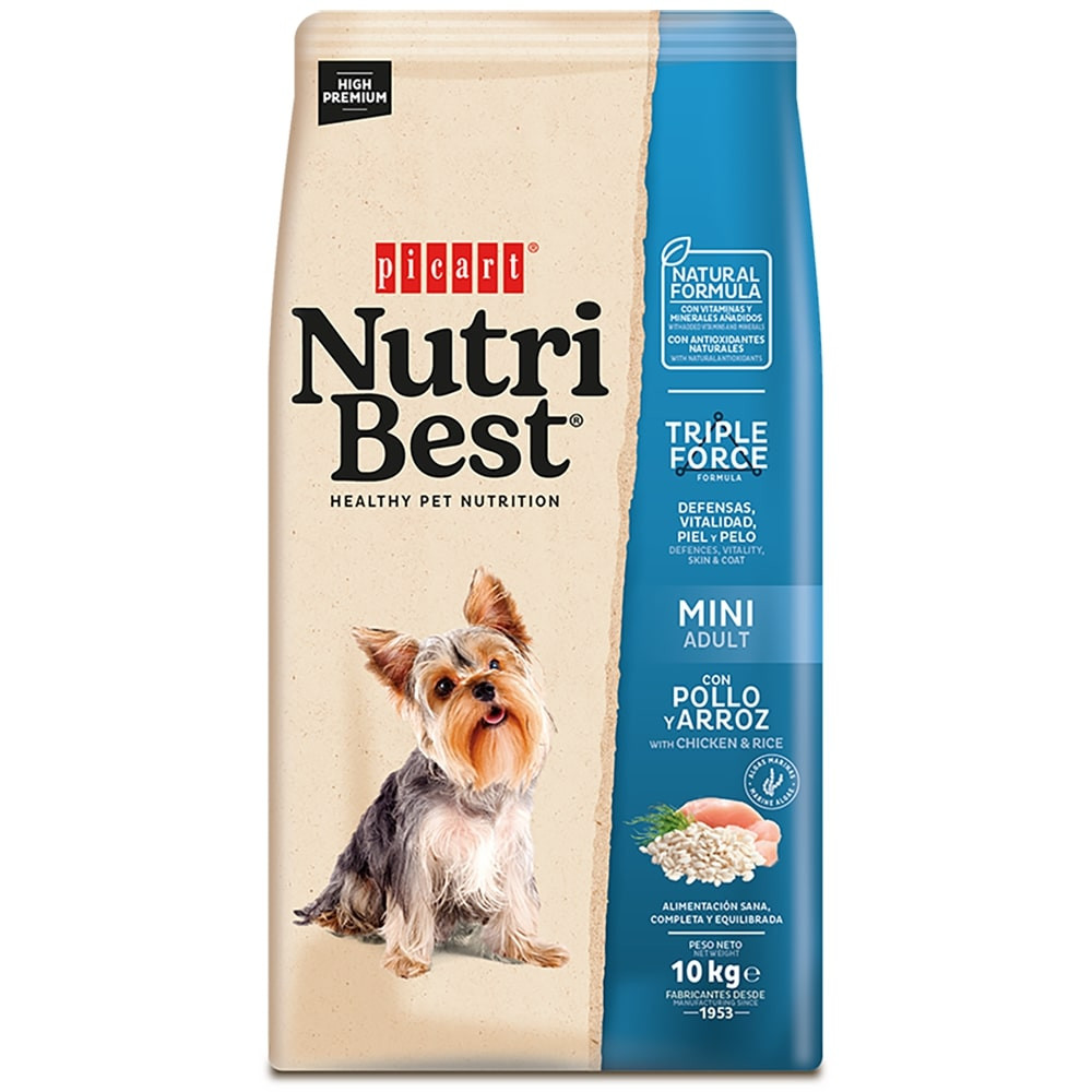 Picart Nutribest Mini - Ração seca para cão adulto pequeno de Frango e arroz