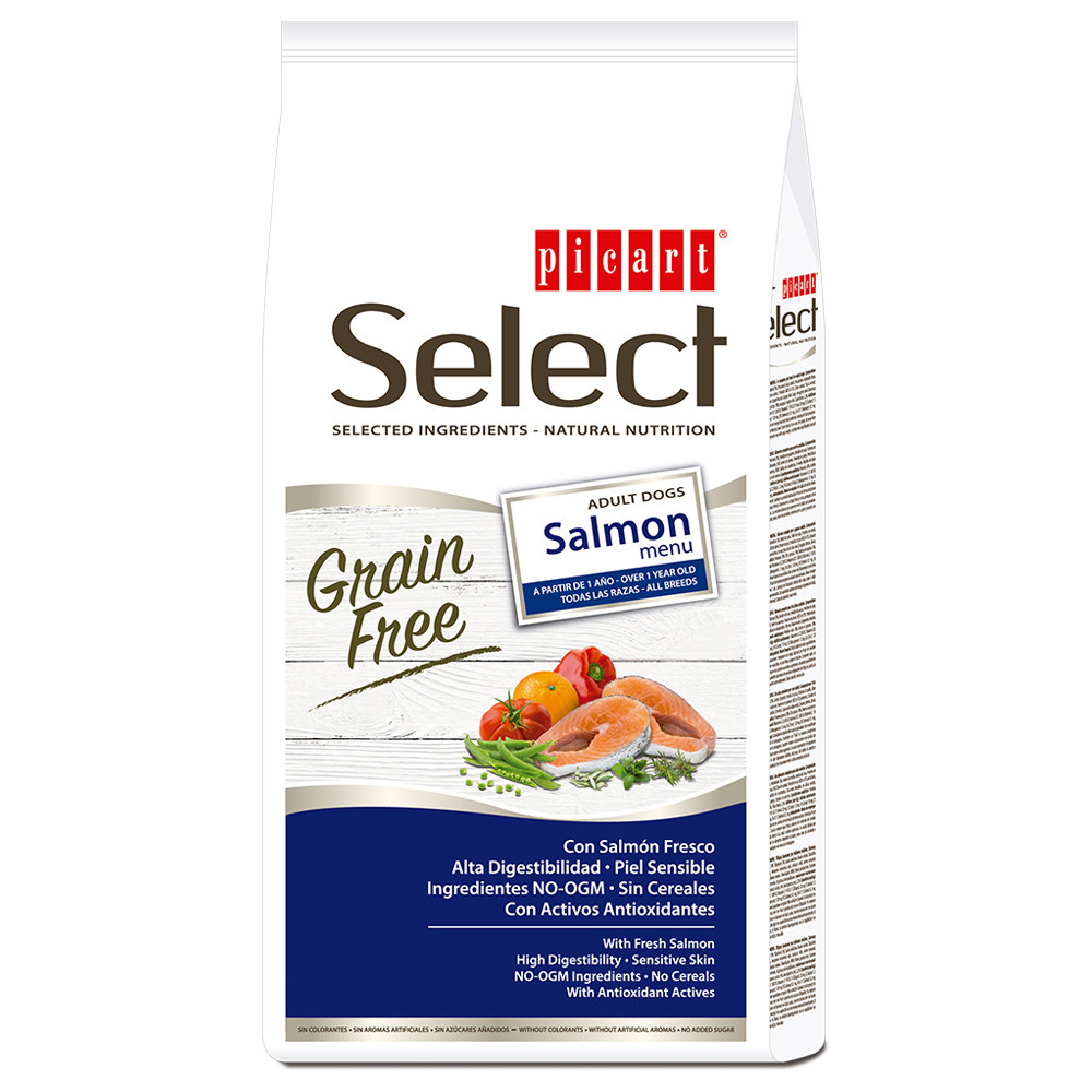 Picart Select Grain free - Ração seca sem cereais para cão adulto de Salmão