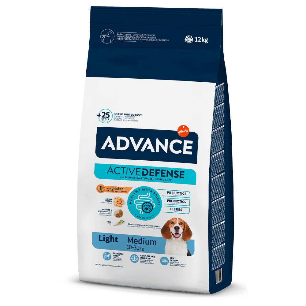 Advance Light Medium – Ração Seca para Cão Adulto Médio de Frango e Arroz