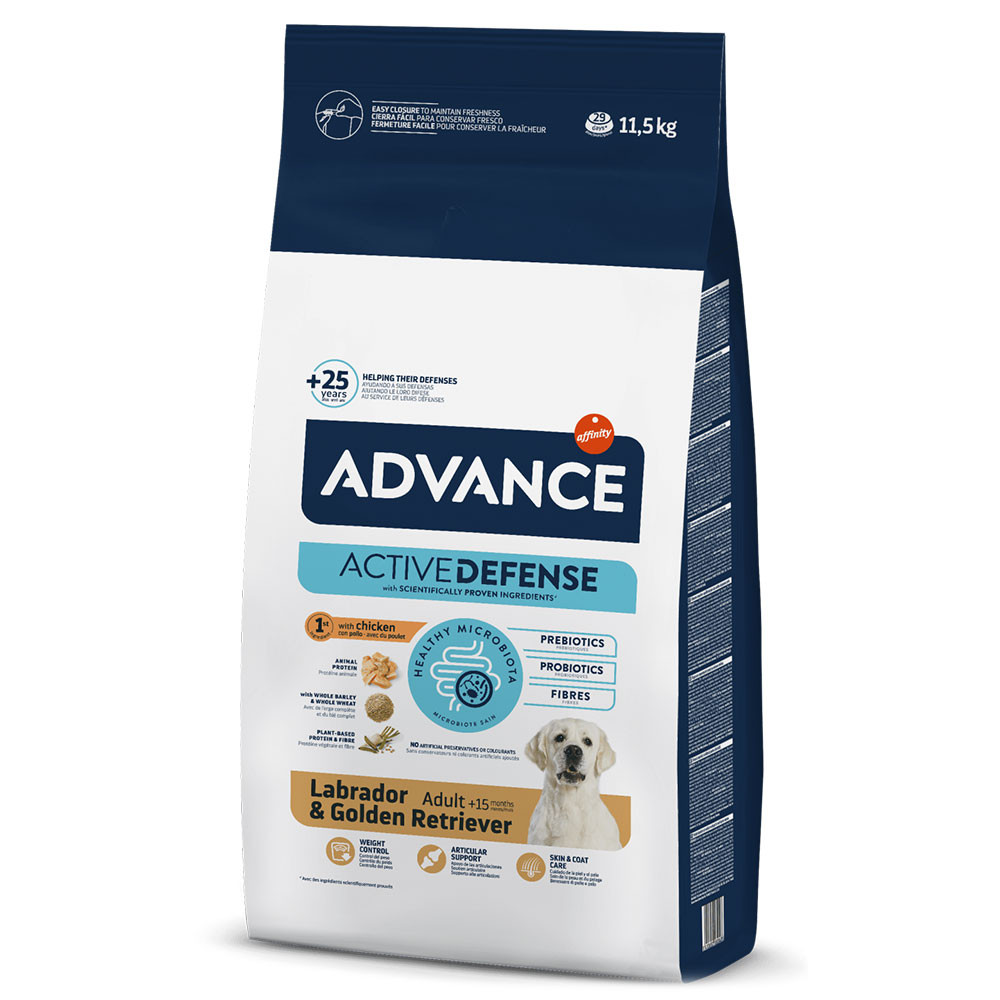 Advance Labrador e Golden Retriever – Cão Adulto de Raça de Frango e Arroz