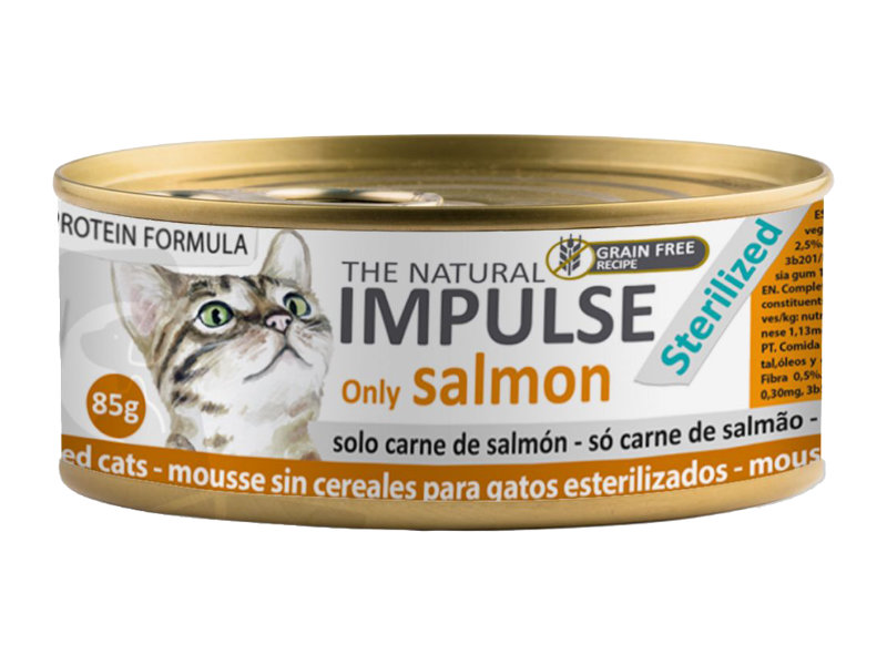 Impulse Cat Sterilized – Mousse sem cereais com salmão para gatos esterilizados